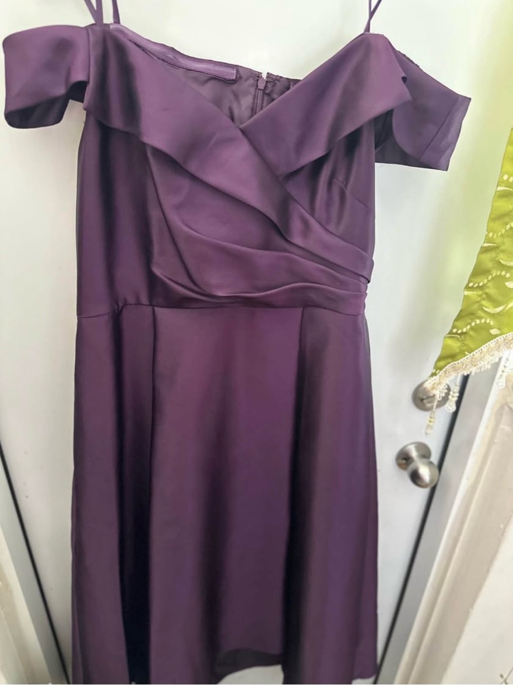 Adrianna Papell One-Shoulder Plum Evening Dress